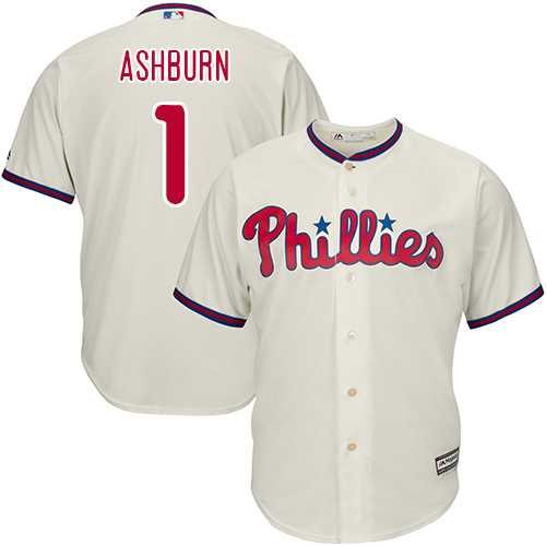 Youth Philadelphia Phillies #1 Richie Ashburn Cream Cool Base Stitched MLB Jersey