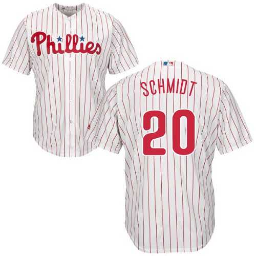 Youth Philadelphia Phillies #20 Mike Schmidt White(Red Strip) Cool Base Stitched MLB Jersey