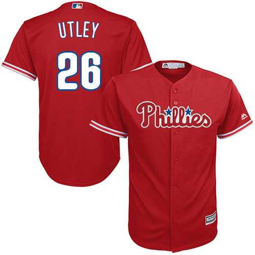 Youth Philadelphia Phillies #26 Chase Utley Red Cool Base Stitched MLB Jersey