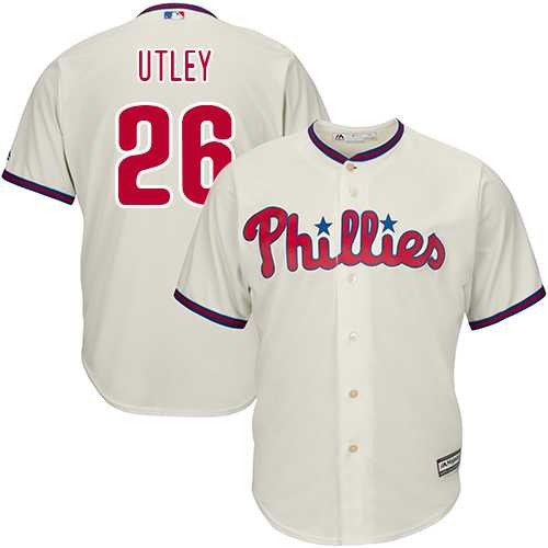Youth Philadelphia Phillies #26 Chase Utley Stitched Cream MLB Jersey