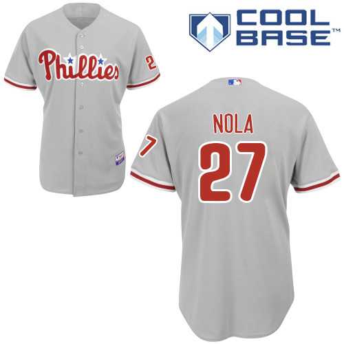 Youth Philadelphia Phillies #27 Aaron Nola Grey Cool Base Stitched MLB Jersey