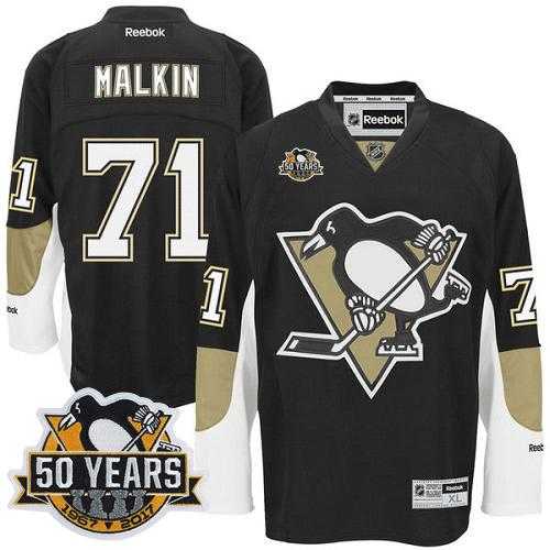 Youth Pittsburgh Penguins #71 Evgeni Malkin Black 50th Anniversary Stitched NHL Jersey