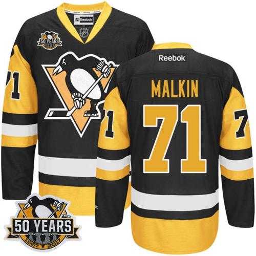 Youth Pittsburgh Penguins #71 Evgeni Malkin Black Alternate 50th Anniversary Stitched NHL Jersey