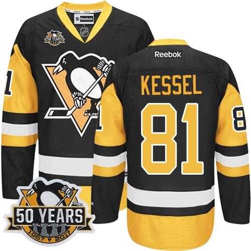 Youth Pittsburgh Penguins #81 Phil Kessel Black Alternate 50th Anniversary Stitched NHL Jersey