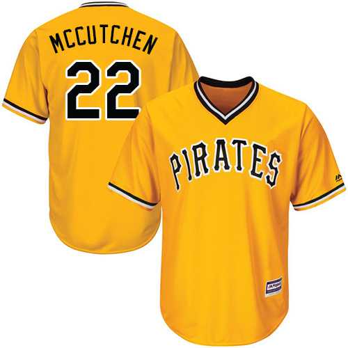 Youth Pittsburgh Pirates #22 Andrew McCutchen Gold Cool Base Stitched MLB Jersey