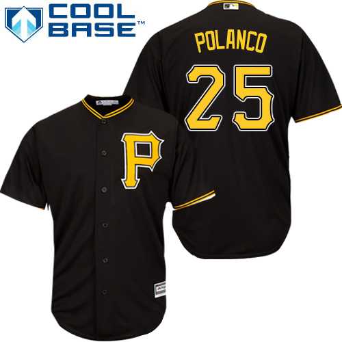 Youth Pittsburgh Pirates #25 Gregory Polanco Black Cool Base Stitched MLB Jersey