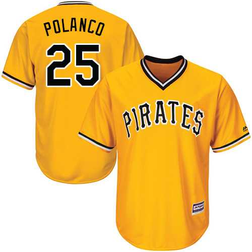Youth Pittsburgh Pirates #25 Gregory Polanco Gold Cool Base Stitched MLB Jersey