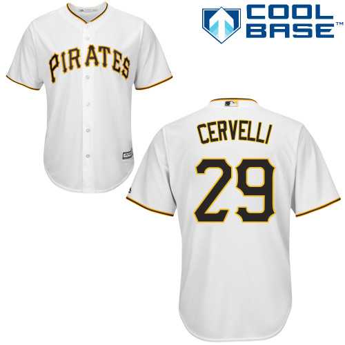 Youth Pittsburgh Pirates #29 Francisco Cervelli White Cool Base Stitched MLB Jersey