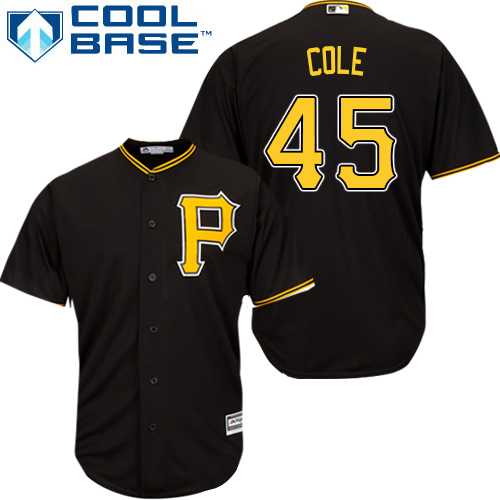 Youth Pittsburgh Pirates #45 Gerrit Cole Black Cool Base Stitched MLB Jersey