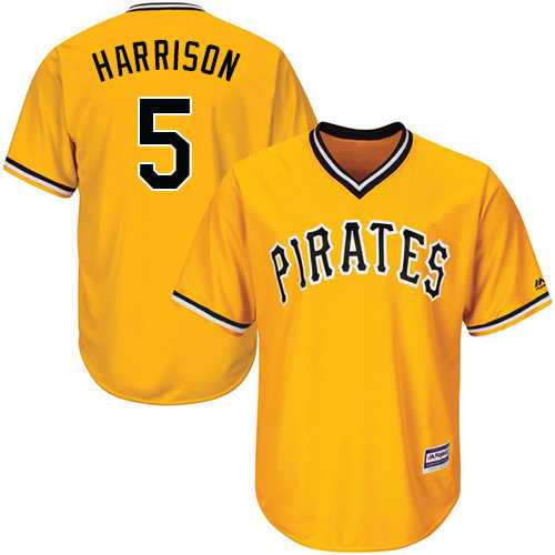 Youth Pittsburgh Pirates #5 Josh Harrison Gold Cool Base Stitched MLB Jersey