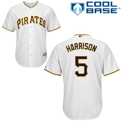 Youth Pittsburgh Pirates #5 Josh Harrison White Cool Base Stitched MLB Jersey