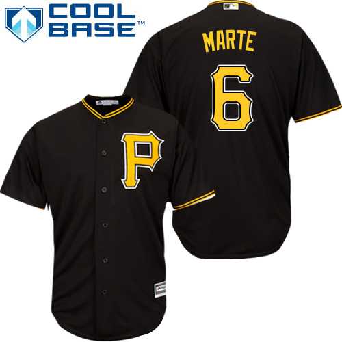 Youth Pittsburgh Pirates #6 Starling Marte Black Cool Base Stitched MLB Jersey