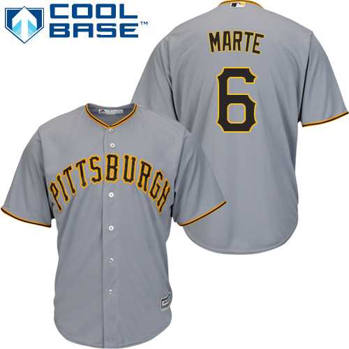Youth Pittsburgh Pirates #6 Starling Marte Grey Cool Base Stitched MLB Jersey