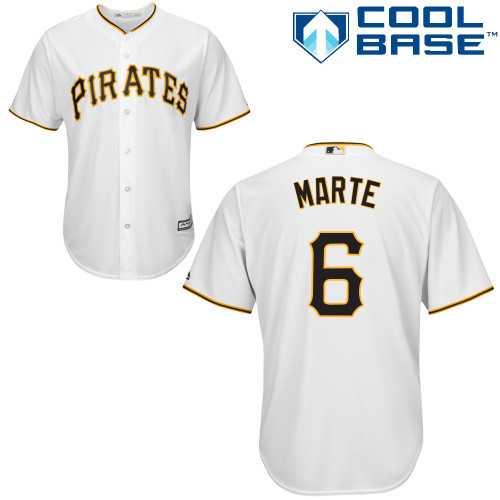 Youth Pittsburgh Pirates #6 Starling Marte White Cool Base Stitched MLB Jersey