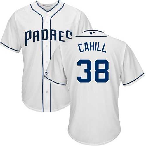 Youth San Diego Padres #38 Trevor Cahill White Cool Base Stitched MLB Jersey