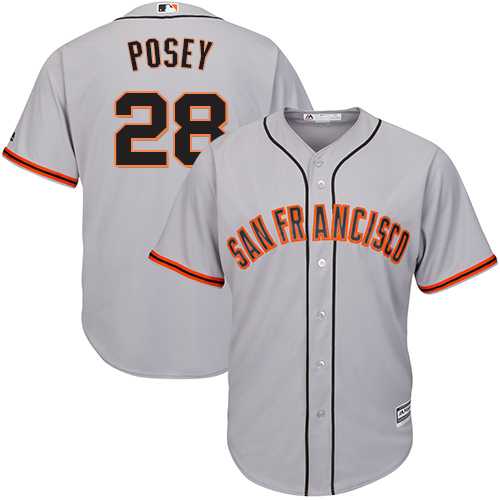 Youth San Francisco Giants #28 Buster Posey Grey Stitched MLB Jersey Youth San Francisco Giants #28 Buster Posey Grey Stitched MLB Jersey