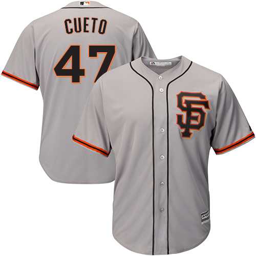 Youth San Francisco Giants #47 Johnny Cueto Grey Road 2 Cool Base Stitched MLB Jersey