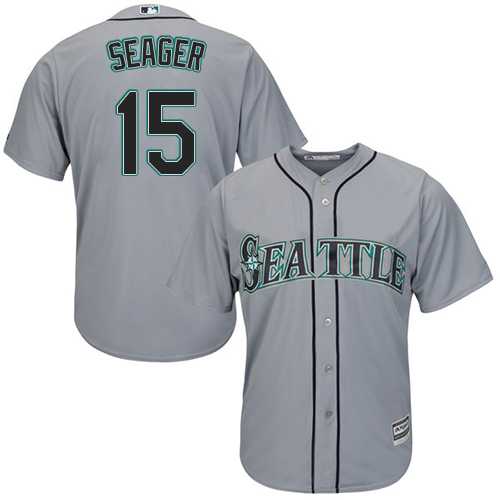 Youth Seattle Mariners #15 Kyle Seager Grey Cool Base Stitched MLB Jersey