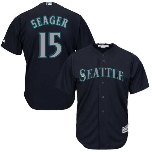 Youth Seattle Mariners #15 Kyle Seager Navy Blue Cool Base Stitched MLB Jersey