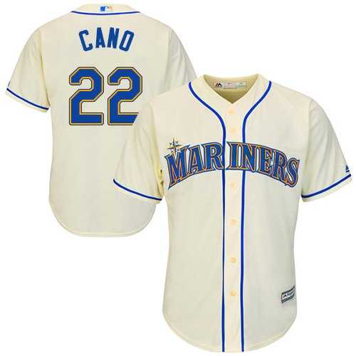 Youth Seattle Mariners #22 Robinson Cano Cream Cool Base Stitched MLB Jersey