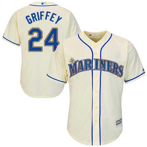 Youth Seattle Mariners #24 Ken Griffey Cream Cool Base Stitched MLB Jersey
