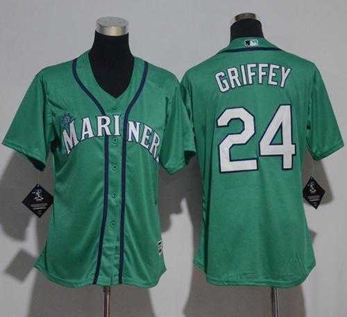 Youth Seattle Mariners #24 Ken Griffey Green Cool Base Stitched MLB Jersey