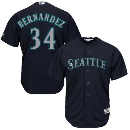 Youth Seattle Mariners #34 Felix Hernandez Navy Blue Cool Base Stitched MLB Jersey