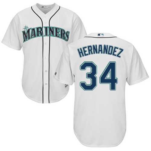 Youth Seattle Mariners #34 Felix Hernandez White Cool Base Stitched MLB Jersey