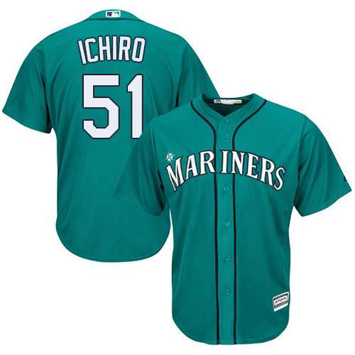 Youth Seattle Mariners #51 Ichiro Suzuki Green Cool Base Stitched MLB Jersey Youth Seattle Mariners #51 Ichiro Suzuki Green Cool Base Stitched MLB Jersey