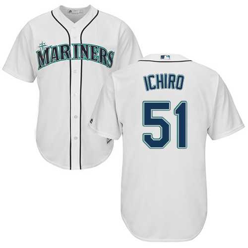 Youth Seattle Mariners #51 Ichiro Suzuki White Cool Base Stitched MLB Jersey