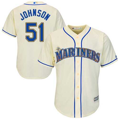 Youth Seattle Mariners #51 Randy Johnson Cream Cool Base Stitched MLB Jersey Youth Seattle Mariners #51 Randy Johnson Cream Cool Base Stitched MLB Jersey
