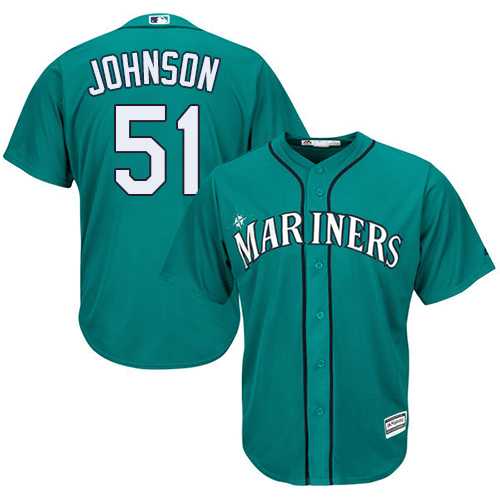 Youth Seattle Mariners #51 Randy Johnson Green Cool Base Stitched MLB Jersey