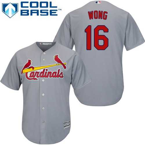 Youth St.Louis Cardinals #16 Kolten Wong Grey Cool Base Stitched MLB Jersey