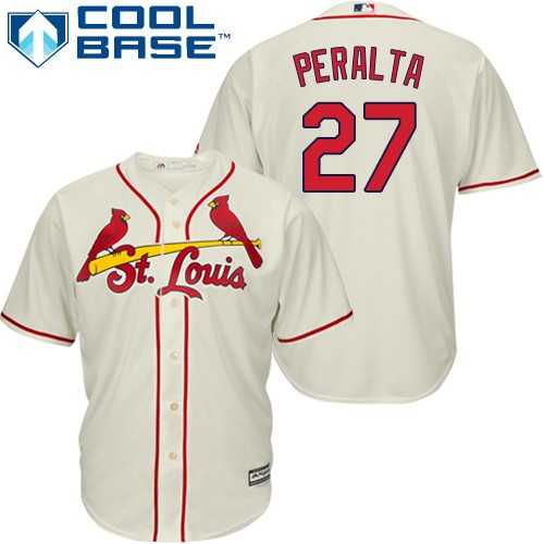 Youth St.Louis Cardinals #27 Jhonny Peralta Cream Cool Base Stitched MLB Jersey