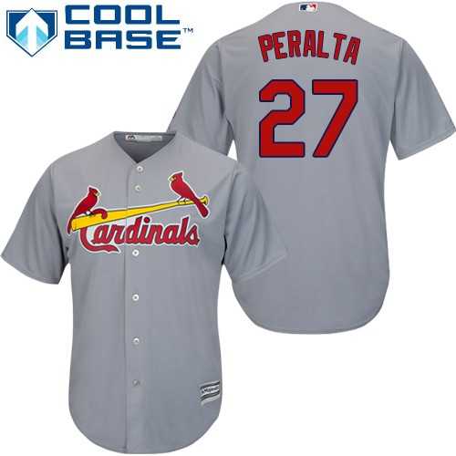 Youth St.Louis Cardinals #27 Jhonny Peralta Grey Cool Base Stitched MLB Jersey