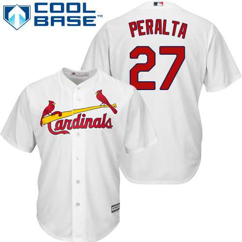 Youth St.Louis Cardinals #27 Jhonny Peralta White Cool Base Stitched MLB Jersey