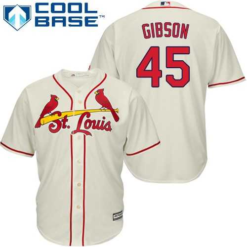 Youth St.Louis Cardinals #45 Bob Gibson Cream Cool Base Stitched MLB Jersey