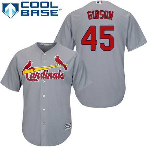 Youth St.Louis Cardinals #45 Bob Gibson Grey Cool Base Stitched MLB Jersey