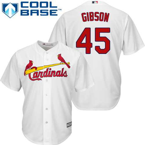Youth St.Louis Cardinals #45 Bob Gibson White Cool Base Stitched MLB Jersey