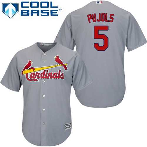 Youth St.Louis Cardinals #5 Albert Pujols Grey Cool Base Stitched MLB Jersey