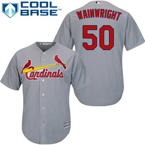 Youth St.Louis Cardinals #50 Adam Wainwright Grey Cool Base Stitched MLB Jersey