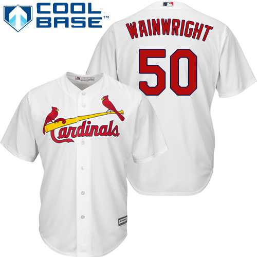Youth St.Louis Cardinals #50 Adam Wainwright White Cool Base Stitched MLB Jersey