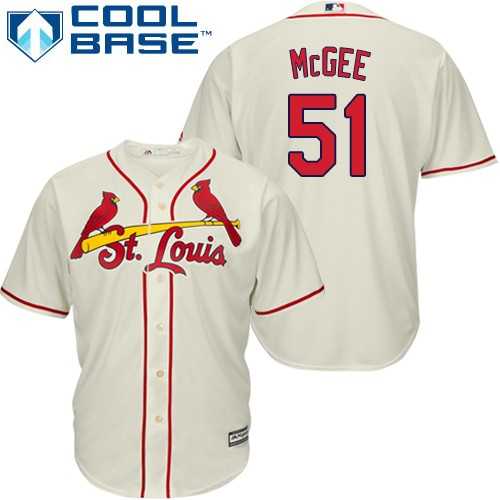 Youth St.Louis Cardinals #51 Willie McGee Cream Cool Base Stitched MLB Jersey