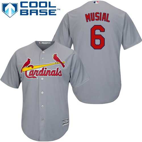 Youth St.Louis Cardinals #6 Stan Musial Grey Cool Base Stitched MLB Jersey
