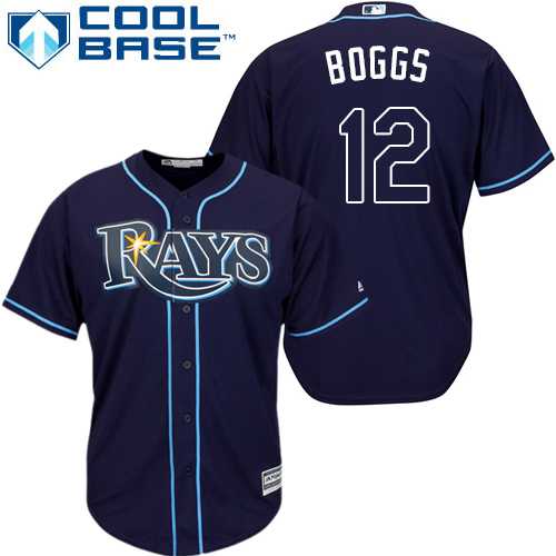 Youth Tampa Bay Rays #12 Wade Boggs Dark Blue Cool Base Stitched MLB Jersey