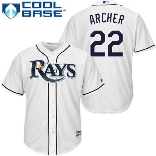 Youth Tampa Bay Rays #22 Chris Archer White Cool Base Stitched MLB Jersey