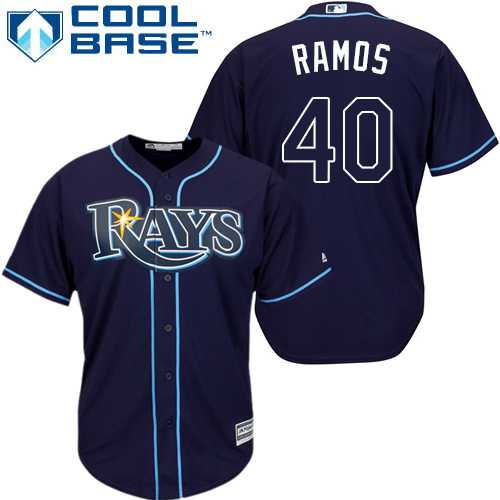 Youth Tampa Bay Rays #40 Wilson Ramos Dark Blue Cool Base Stitched MLB Jersey