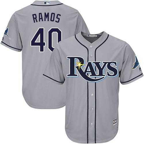 Youth Tampa Bay Rays #40 Wilson Ramos Grey Cool Base Stitched MLB Jersey