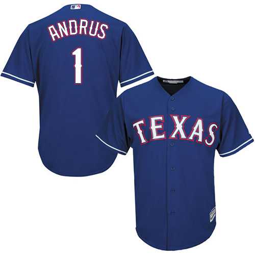 Youth Texas Rangers #1 Elvis Andrus Blue Cool Base Stitched MLB Jersey