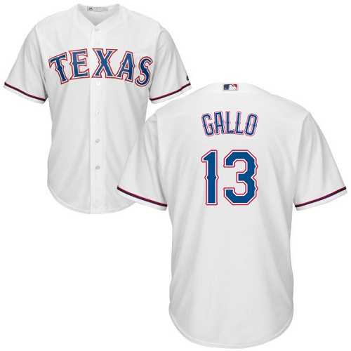 Youth Texas Rangers #13 Joey Gallo White Cool Base Stitched MLB Jersey